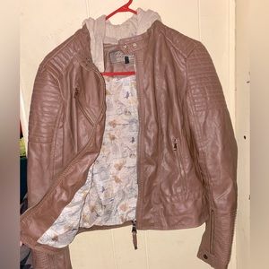 Brown leather jacket